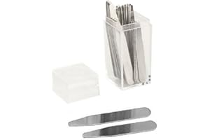 NOTEN MENCH SUPER STAYS 20 Metal Collar Stays 2.2" For Men Shirts In Clear Plastic Box