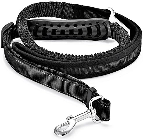Minkle Pet Dog Seat Belt, 2-in-1 Adjustable Pet Car Safety Harness Dog Leash with Elastic Nylon Bungee Buffer, Black