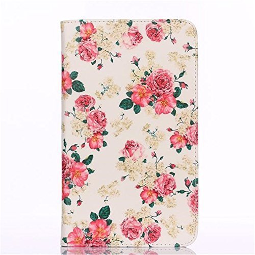 Galaxy Tab4 7.0 Inch Case, IVY Peony - Fashion Beautiful Flowers Series Synthetic Leather Wallet Flip Holder Support Stand Case With Soft TPU Cover Skin For Samsung Galaxy Tab 4 7.0 SM-T230NU 7-Inch Tablet