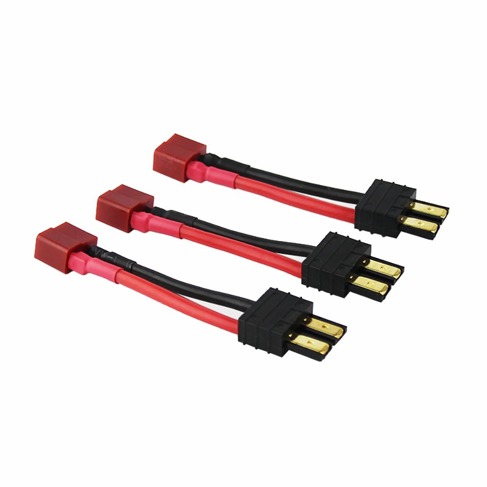 OliYin 3pcs Male TRX to Female Deans Connector Adapter Cable 14awg 1.96inch for LiPo Slash Revo(pack of 3)