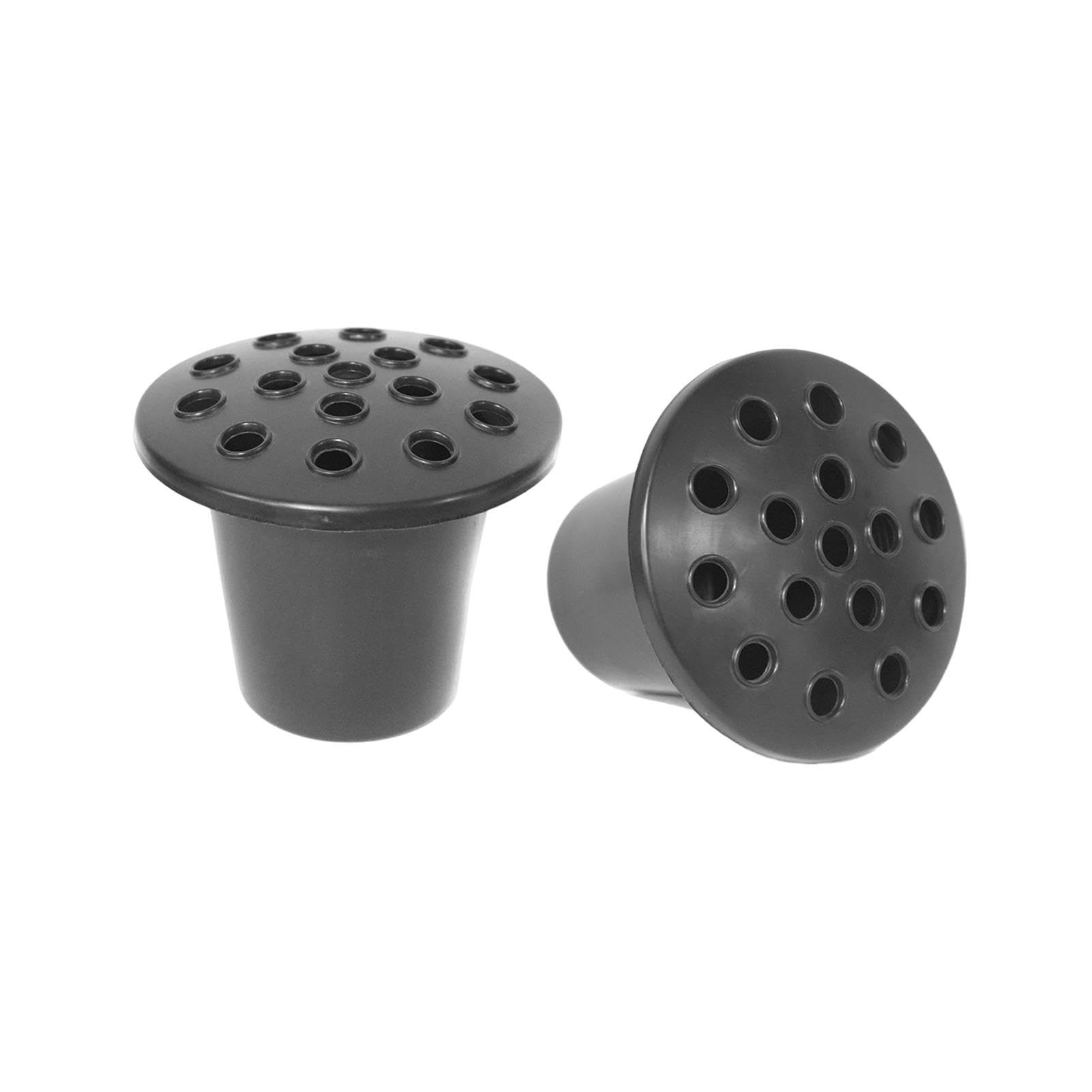 Tongdejing 2 Pcs Grave Flower Holders with Lids Memorial Grave Pots Round Grave Vase for Funerals, Cemeteries, and Cemeteries Memorial Pots for Graves Decorations(black)