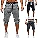 Lesimsam USGreatgorgeous Men's Casual Elastic Waist Harem Training Jogger Sport Short Baggy Pants (L, Dark Gray)