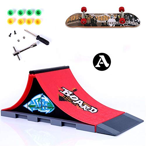 Die-cast Skate Park Kit Ramp Parts for Tech Deck Finger Board Handrail Ultimate Sport Training Props Games STYLE A