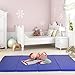 Cloud Mountain 4'x8'x2 Gymnastics Mat Folding Thick Panel Gym Mat Exercise Fitness Tumbling Mat with Handle Compatibility Hook & Loop Tape Martial Arts Yoga Cheerlanding Aerobics (Blue)