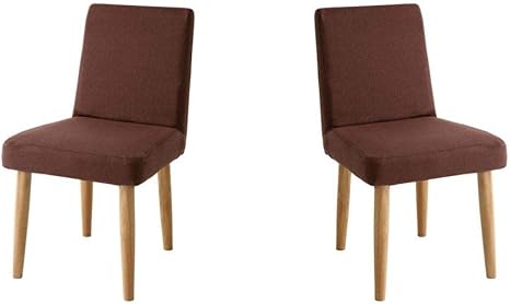Amazon 洗えるカバー付ふっくら座り心地のよいダイニングチェア2脚セット 天然木 座面高44cm 選べる3カラー ブラウン2脚 ダイニングチェア オンライン通販