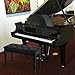 Smartxchoices 30''Lx 20''H Duet Piano Bench with Music Sheet Storage Padded Cushion Leather Stool Seat for Keyboard Black Solid Wood Ebony