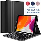 IVSO Keyboard Case for Ipad 10.2 2019,Case with Keyboard Wireless Front Prop Stand Cover for The New Ipad 10.2 inch 2019 Tablet(Black)