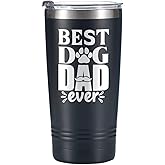 Onebttl Dog Dad Gifts for Men, Best Dog Dad Ever, 20Oz Vacuum Insulated Stainless Steel Travel Mug Tumbler, Gift for Dog Lover Owner on Birthday, Christmas