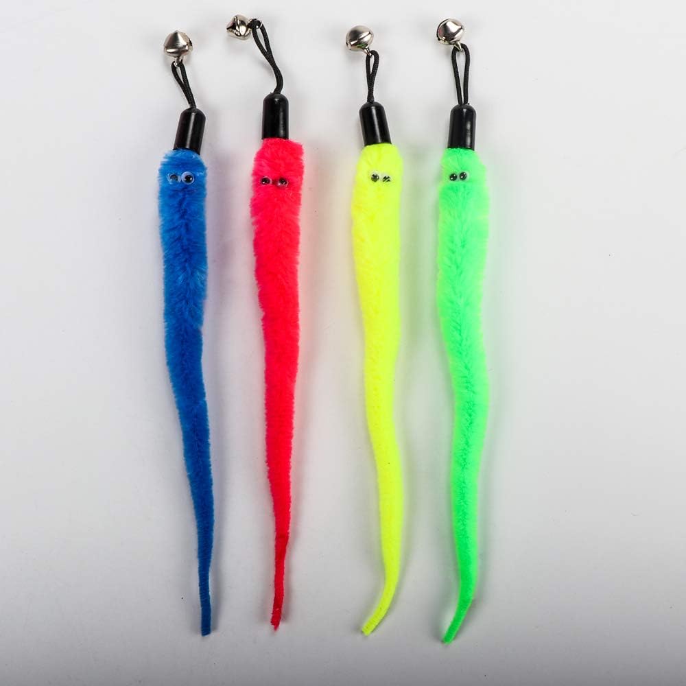 M JJYPET Retractable Cat Wand Toys, 12 Packs Interactive Cat Feather Toy, 9 Assorted Teaser Refills with Bell for Cat, Kitten : Pet Supplies