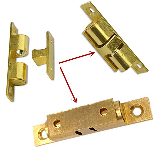 Solid Brass Double Ball Lock Cabinet Door Lock Furniture Door Clasp Suitable for Most Cabinets 2pcs (60mm//2.36in)