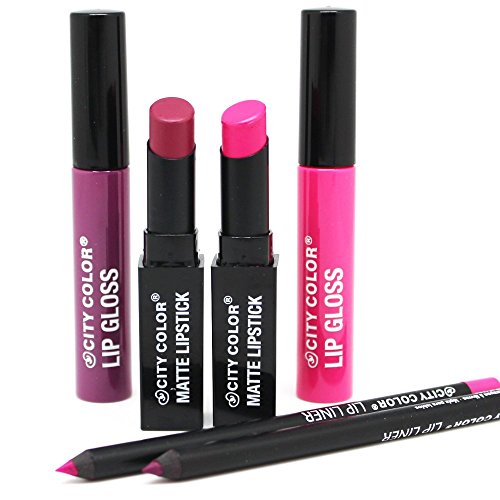 City Color Ombre Lip Gloss & Lipstick,Lip Liner 6pcs Set-G0068
