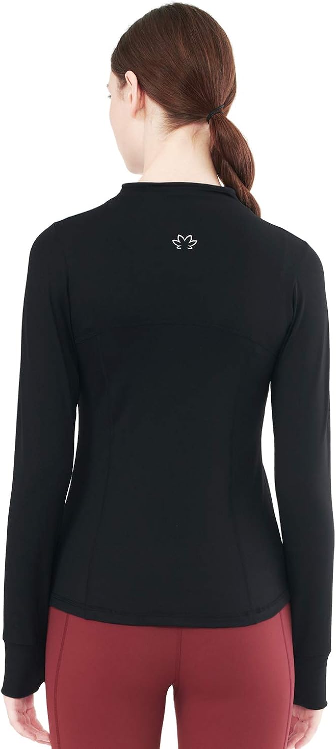 Zeronic Women's Collar Pockets Casual Zip Jacket with Thumb Holes at  Women’s Clothing store