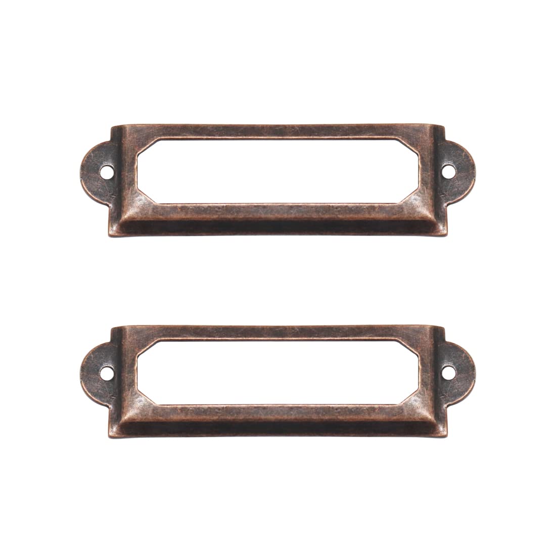 Adiyer [40 Pack] Office Library File Drawer Cabinet Card Tag Label Holder Metal Frame (Antique Copper)