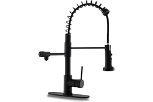 GIMILI Drinking Water Faucet 3 in1 Commercial Style Pull-Down Single Handle Filter Kitchen Faucet for Water Filtration System, Matte Black(Without Water Filtration Device)