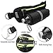 Slim Profile Waist Pack with Water Bottle Holder [ActivePak Hydro] Water Resistant, Storage for Smartphone & More with FREE attachable dog leash – For Travel, Runners, Hikers, Men & Women - Black