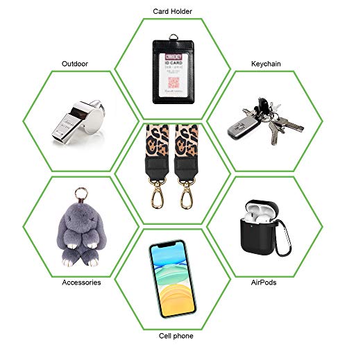 Phone Lanyard, COCASES Wrist Lanyard and Neck Lanyard for Keys ID Badge Set Phone Tether for iPhone, Galaxy & Most Smartphones (Yellow Leopard) - Thumbnail 4