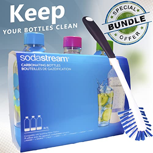 Soda Stream 3 Pack Original Sodastream Reusable Sparkling Water Carbonating Bottles 1L 1 Liter