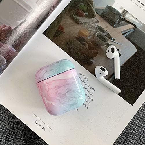 Urberry Trendy Marble Cases for Airpods, Airpod Skin Protector, Airpod Accessories, Shock-proof Silicone Skin for Apple AirPods Charging Case (Pink)