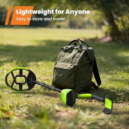 GoGonova Metal Detector for Adults & Kids, Kids Metal Detector, Waterproof Metal Detectors with High Accuracy Lightweight 8" Search Coil, All Metal & Disc Modes for Junior & Youth Gold Detector