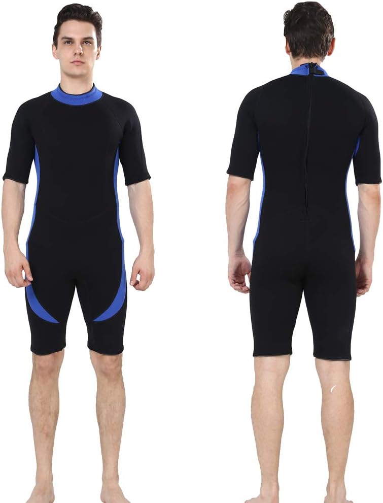 DEHAI Wetsuit Men Women 3/2mm Neoprene Full Body Warm Shorty/Long Sleeve Cold Water Diving Wet Suit for Adult Ladies Diving Swim Scuba Surfing Sports Swimsuit Back Zipper