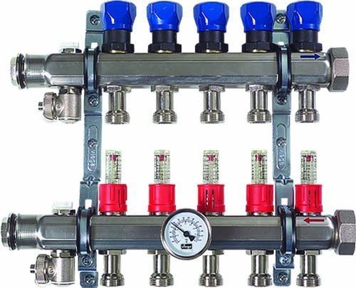 Viega 15901 ProRadiant Stainless Manifold Shut-Off/Balancing/Flow Meter with 3 No. of Outlets by Viega PEX