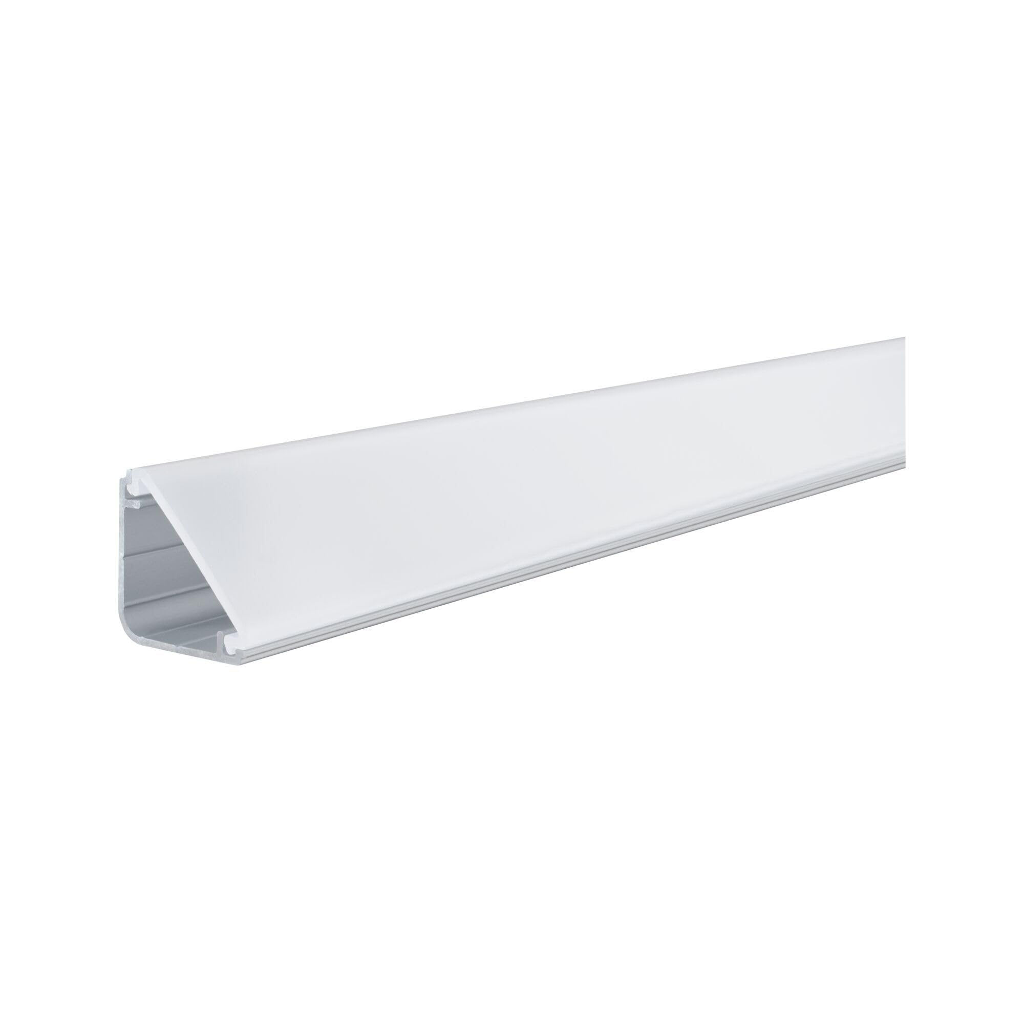Paulmann 70262 Delta Profile with Diffuser for LED Strips 1 m Illuminated skirting Board anodised Aluminium Satin Aluminium/Plastic Illuminated Edging