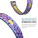 MoKo Fitbit Alta HR and Alta Band, Universal Stainless Steel Replacement Watch Bracelet Band Strap with Fold Over Clasp for Fitbit Alta / Fitbit Alta HR, Tracker NOT Included - COLORFUL