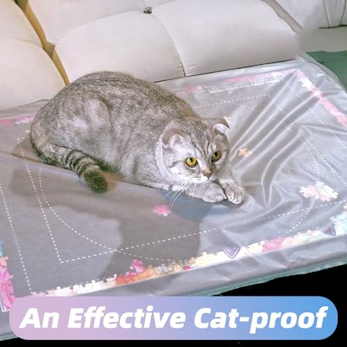 Jigsaw Puzzle Board, Board With Cover, Non-Slip Surface, Portable And Lightweight, Holds Up To 1000 Pieces, Includes Sorting Trays, Easy-Move Mat For Adults Large 31.5" X 22.8"