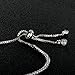 Diamondido Women's Slider Tennis Bracelet Bangles Round Cut Cubic Zirconia Adjustable 2mm Link Bracelet For Women(White)