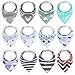 Baby Drool Bibs for Drooling and Teething 12-Pack Gift Set 100% Organic Cotton, Stylish -for Boys and Girls, Baby Shower Gift Set