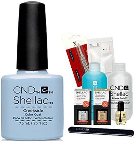 CND Shellac Starter Kit - 1 Colour Starter Kit & Essentials - From The Flora & Fauna Collection (6 Colours To Choose From) (Creekside)