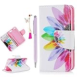 MOLLYCOOCLE iPod CaseiPod Touch 6 CaseStand Wallet Purse Credit Card ID Holders Magnetic Design Color Half Flower Lovely Pattern PU Leather Ultra-thin Flip Folio Cover for iPod Touch 6