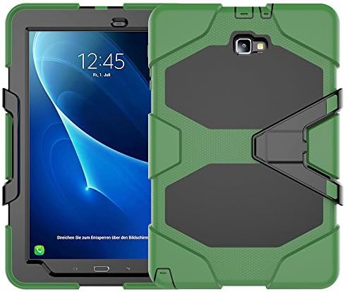 Samsung Galaxy Tab A 10.1 With S Pen (P585/P580) Case with Screen Protector,Jeccy Full-body Shock Proof Hybrid Heavy Duty Armor Defender Protective Case with Kickstand,Silicone+Pc Case for SM-P580/585