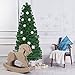 Goplus 6ft Fiber Optic Artificial Christmas Tree, Pre-Lit Xmas Tree with Colorful Snowflake LED Lights, 220 Branch Tips, Foldable Metal Base, for Holiday, Office, Home Decor