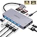 USB C Hub, 11 in 1 USB Type C Multiport Adapter with PD Charging Port,4K USB C to HDMI,5 USB Ports,MicroSD/SDXC Card Reader Compatible for MacBook,ChromeBook,Nintendo Switch and Type C Laptops