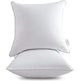 Leeden 22 x 22 Pillow Inserts (Set of 2) - Throw Pillow Inserts with 100% Cotton Cover - 22 Inch Square Interior Sofa Pillow Inserts - Decorative Pillow Insert Pair - White Couch Pillow
