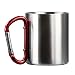 Life Gear Stainless Steel Double Walled Mug with Carabiner Handle - Portable Rockclimbing, Hiking, Backpacking or Camping Travel Cup 10 oz primary
