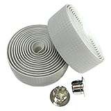AKM Road Bike Carbon Fibre Bicycle Handlebar Tape Wraps with 2 Bar Plug
