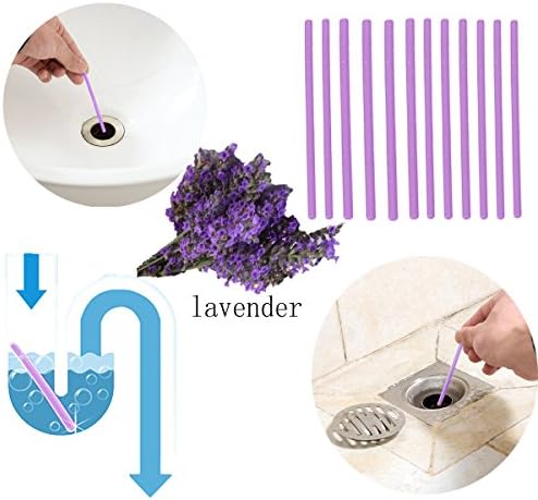 AOCKS Magic Clean Sticks 24pcs/Set Keeps Drains &Pipes Clear Professional Tool and Odor Free As Seen On TV (Purple)