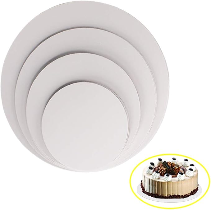 YBCPACK 24Pcs Cake Boards (White) 6’’,8”, 10”,12” (Each Size 6