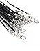 Mudder 20 Pieces Black Braided Imitation Leather Cord Rope Necklace Chain with Lobster Claw Clasp (2.0 mm)