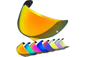 YMTSGEQ HJ-34P Helmet Visor Replacement for HJC C10.Motorcycle Helmet Shield UV Protection Compatible with HJC C10 (Revo Deep Red)