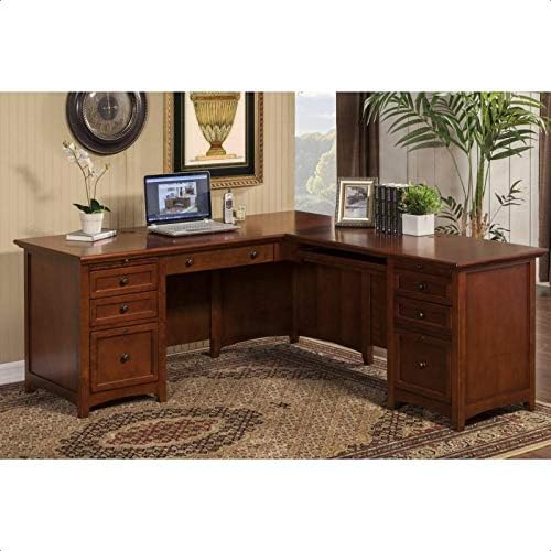 Solid Wood LShape Executive Desk Furniture & Decor