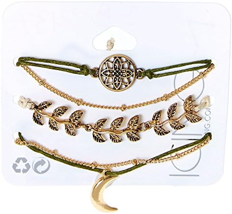 Claire's Mother Nature Bracelet Set Girl's Gold/Green