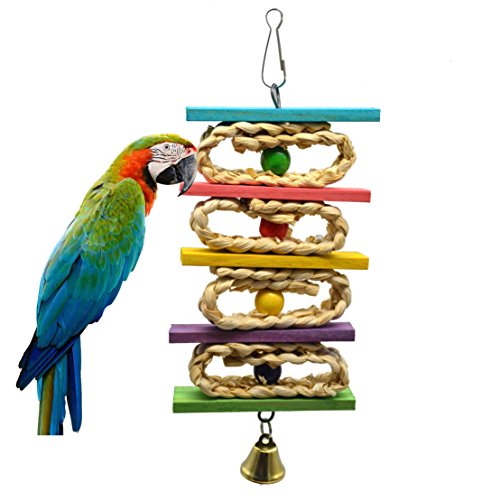 Mempa Parrot Toy,Bird Toys, Hanging Toy Parrot Nest Suitable for Medium and Small Parrots and Birds….