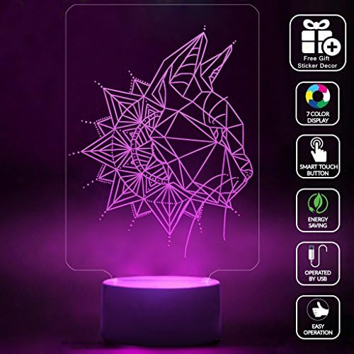 CMLART 3d Lamp Cat Lines Art Design Night 7 Color Change Best Gift Night Light LED Furnish Desk Table Lighting Home Decoration Toys