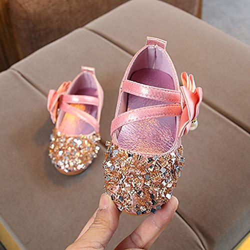 image for AliveGOT Girl's Adorable Sparkle Mary Jane Side Bow Strap Princess Par