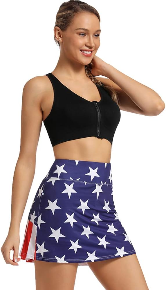 Ultrafun Women's Active Tennis Golf Skort Pleated Athletic Sports Running Skirt with Pockets and Shorts: Clothing