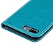 iPhone 7 Plus Case 2016, iPhone 8 Plus Case 2017 - Mavis's Diary 3D Handmade Wallet Embossed Floral Butterfly with Diamonds Gems PU Leather Elegant Flip Folio & Card Slots,Soft TPU Inner Cover - Blue