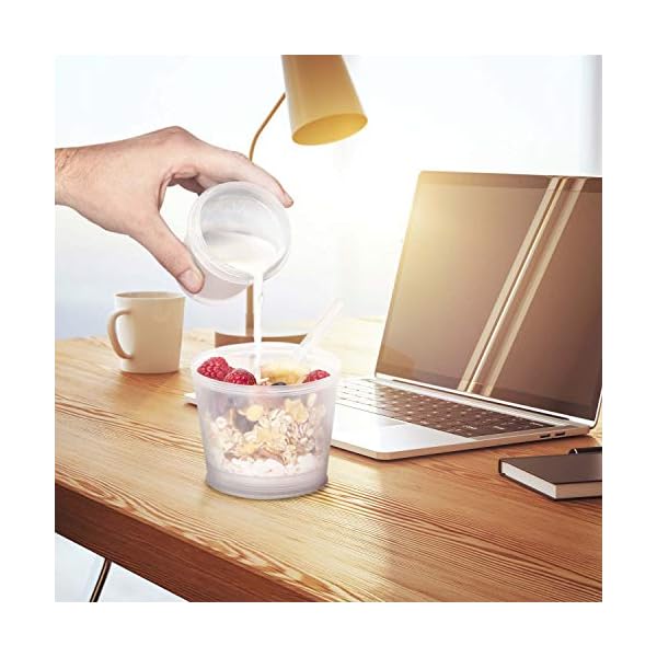 GOODS+GADGETS MÃ¼slibecher to Go Deluxe - Joghurt-Becher fÃ¼r unterwegs - Reise Lunchpot mit LÃ¶ffel und Iso-KÃ¼hlfach fÃ¼r MÃ¼sli, Cerealien, Porridge und Obst (1, Blau) – Bild 7